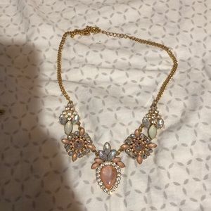 Statement necklace- light pink and blue